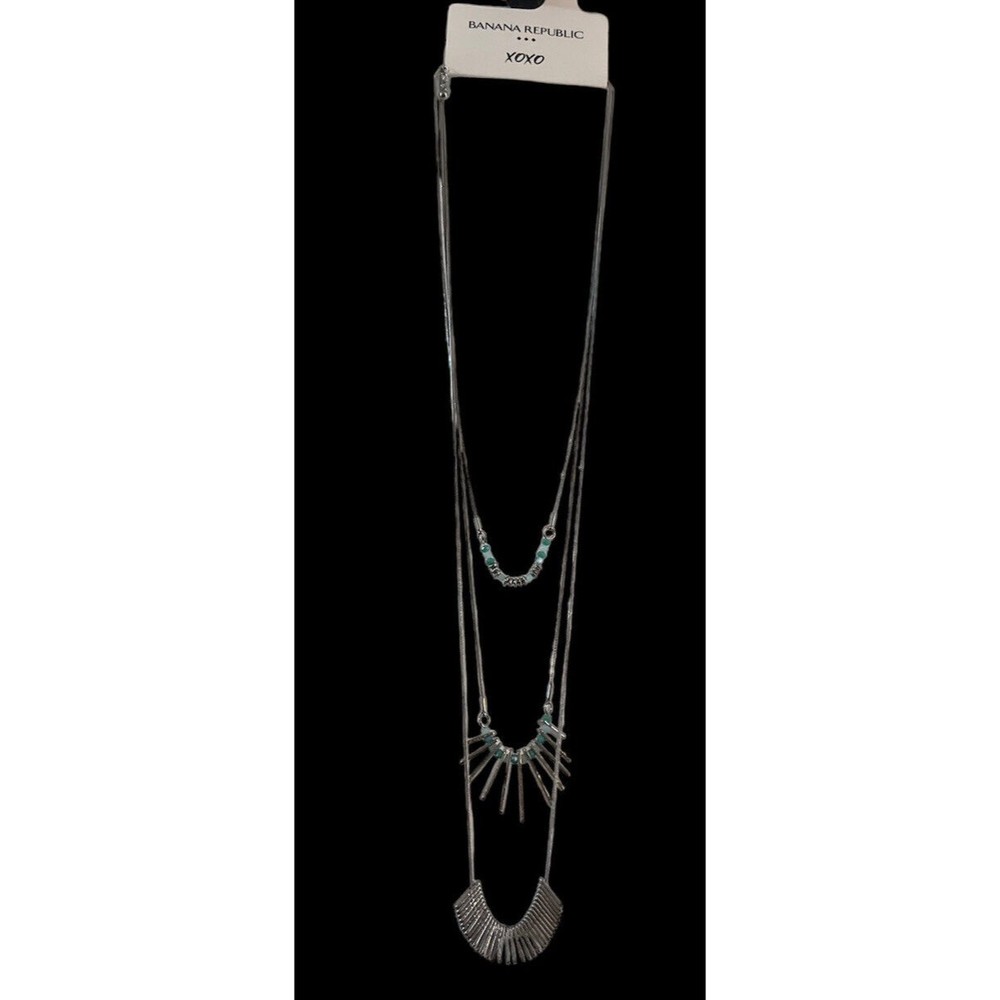 New Silver 3-Stranded Necklace by Banana Republic 28”, 22”, 18”.
